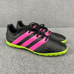 Adidas Shoes Mens Size 6 Black Pink Green Traxion Turf Soccer Cleats AF4985